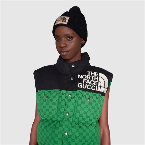 north face gucci vest green